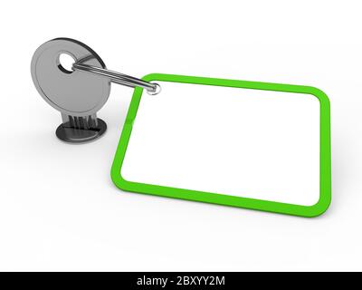 3d chiave allegata verde Foto Stock