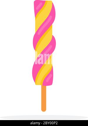 Fragola banana swirl gelato piatto isolato Illustrazione Vettoriale