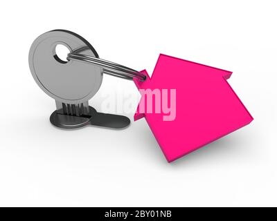 3d casa rosa Foto Stock