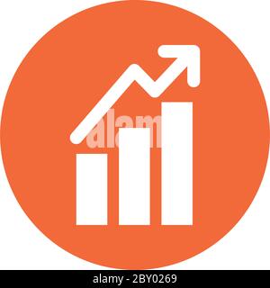 barre statistiche stile blocco icona disegno vettoriale illustrazione Illustrazione Vettoriale