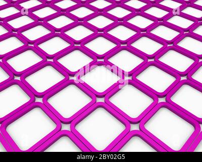 Cubo 3d viola sfondo quadrato Foto Stock