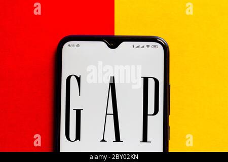 Brasile. 28 Marzo 2020. In questa illustrazione fotografica viene visualizzato il logo GAP visualizzato sullo smartphone. Credit: Rafael Henrique/SOPA Images/ZUMA Wire/Alamy Live News Foto Stock