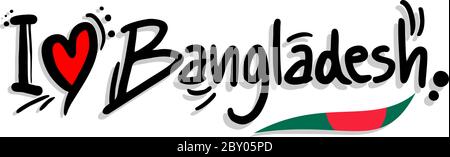 Amo il Bangladesh messaggio Illustrazione Vettoriale