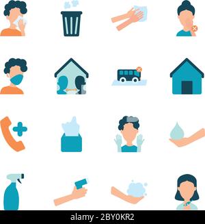 casa e coronavirus icona su sfondo bianco, stile piatto, illustrazione vettoriale Illustrazione Vettoriale