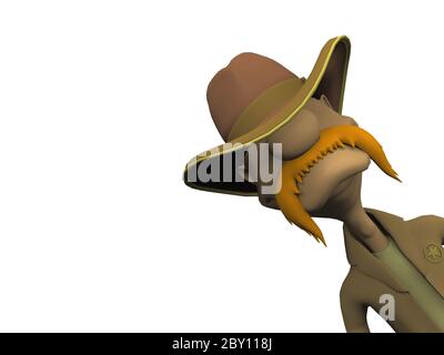 cowboy su sfondo bianco Foto Stock