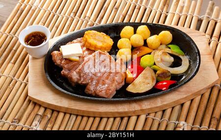 In marmo giapponese di arrosto di manzo Foto Stock