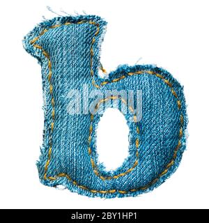 Lettera minuscola fatta a mano di alfabeto jeans Foto Stock