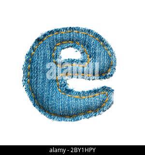 Lettera minuscola fatta a mano di alfabeto jeans Foto Stock