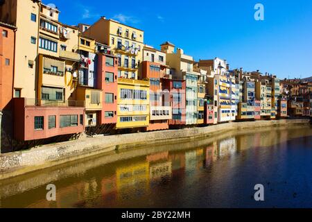 Città vecchia di Girona, Spagna Foto Stock