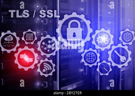 Sicurezza del livello di trasporto. Secure Socket Layer. SSL TLS. I protocolli di crittografia forniscono comunicazioni protette. Foto Stock