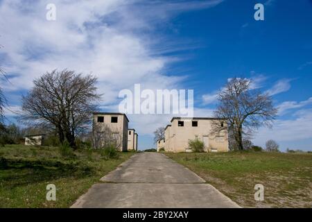 Ex sito di addestramento militare nel Parco Nazionale Eifel in Germania Foto Stock