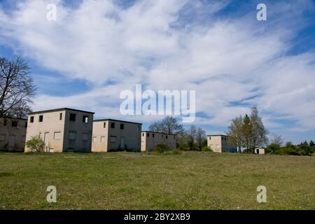 Ex sito di addestramento militare nel Parco Nazionale Eifel in Germania Foto Stock