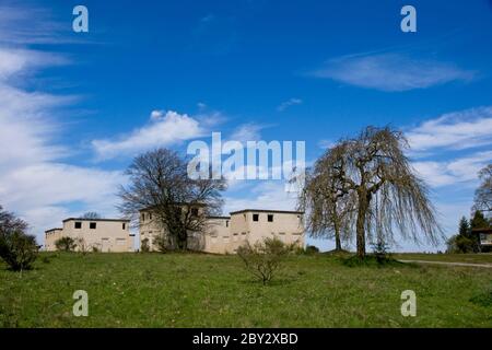 Ex sito di addestramento militare nel Parco Nazionale Eifel in Germania Foto Stock