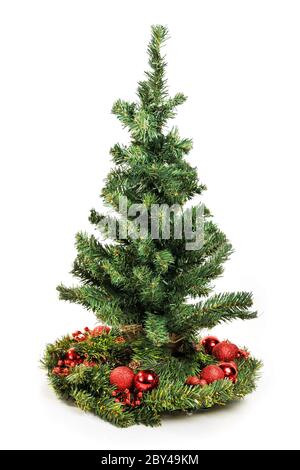 Albero di natale con le palle Foto Stock