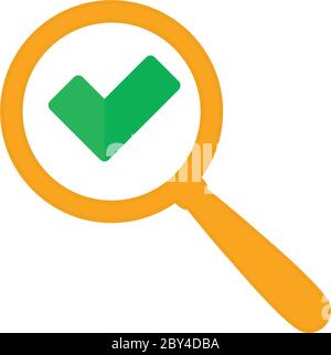 Icona di ricerca con segno di spunta vettore Illustrazione Vettoriale