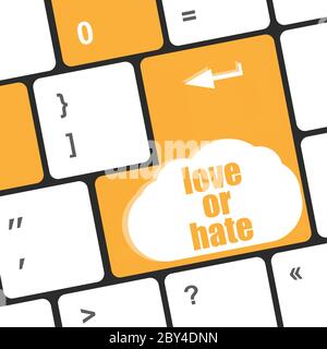 Amore o odio relazioni impressioni di comunicazione delle valutazioni recensioni tastiera del computer chiave, Foto Stock