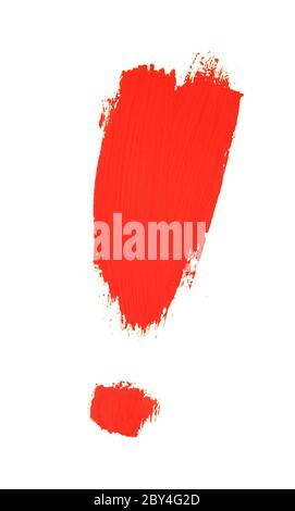 punto esclamativo dipinto con pennello Foto Stock