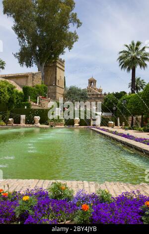 I famosi giardini Alcazar di Cordova, Spagna Foto Stock