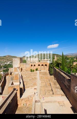 Fortezza di Alcazaba in Alhambra, Granada, Spagna Foto Stock