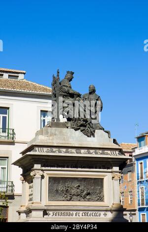 Isabela i con Cristoforo Colombo, Granada Foto Stock