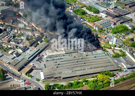 Combustione di scorte DI WDI in Hamm, 22.04.2019, vista aerea, Germania, Renania Settentrionale-Vestfalia, Ruhr Area, Hamm Foto Stock