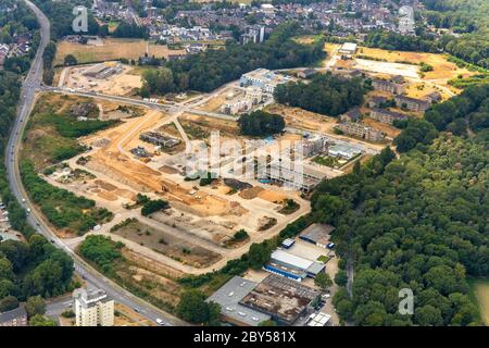 Assistenza sanitaria e assistenza agli anziani nella zona delle ex caserme Moritz-von-Nassau, 01.08.2019, vista aerea, Germania, Renania settentrionale-Vestfalia, basso Reno, Emmerich am Rhein Foto Stock