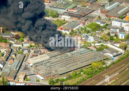 Combustione di scorte DI WDI in Hamm, 22.04.2019, vista aerea, Germania, Renania Settentrionale-Vestfalia, Ruhr Area, Hamm Foto Stock