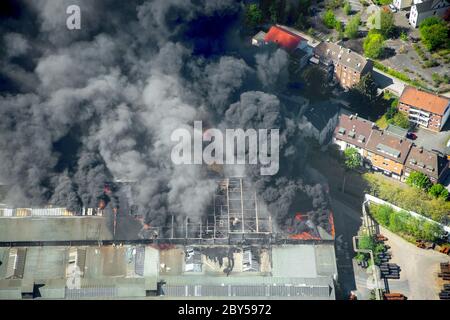 Combustione di scorte DI WDI in Hamm, 22.04.2019, vista aerea, Germania, Renania Settentrionale-Vestfalia, Ruhr Area, Hamm Foto Stock