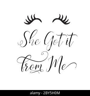 Faccia femminile con ciglia di make-up su sfondo bianco Illustrazione Vettoriale