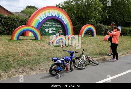 Grazie NHS segni vicino Worcestershire Royal Hospital. Domenica 17 2020 maggio Foto Stock