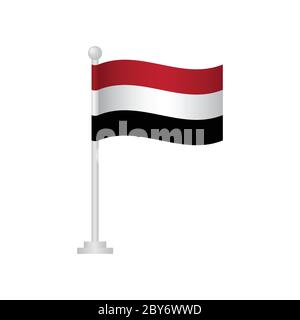 Bandiera Yemen. Bandiera nazionale dello Yemen su vettore polare Illustrazione Vettoriale