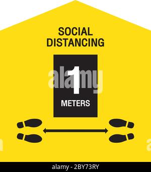 Mantenere una distanza di sicurezza dal proprio posto di fronte. Icona vettoriale semplice su sfondo bianco. Illustrazione Illustrazione Vettoriale
