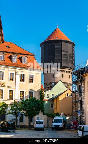 Vecchia torre dell'acqua a Bautzen, Germania Foto Stock