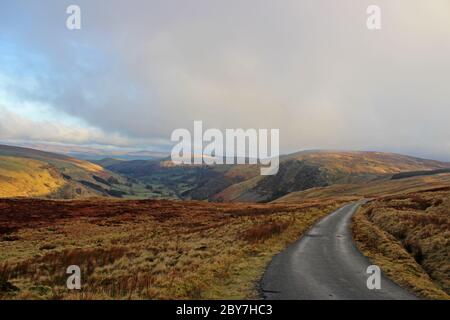 Passo di montagna da Bala a Bwlch Y Groes, Mid Wales Foto Stock