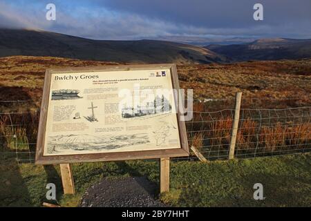 Passo di montagna da Bala a Bwlch Y Groes, Mid Wales Foto Stock