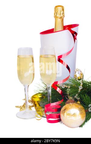 champagne di nuovo anno Foto Stock