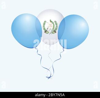 Palloncini in Vector come bandiera nazionale del Guatemala Illustrazione Vettoriale