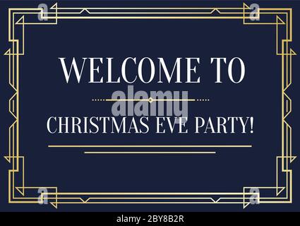 Invito in stile Gatsby in Art Deco o Nouveau Epoch 1920's Gangster era Vector Illustrazione Vettoriale