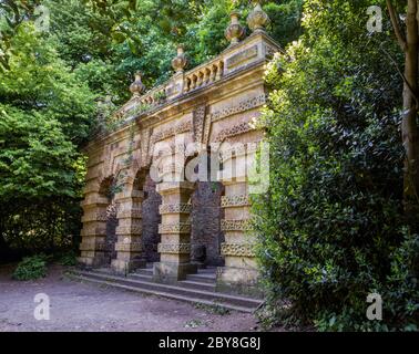 Vanbrugh's Echo Loggia nei giardini di Kings Weston House a Bristol UK Foto Stock