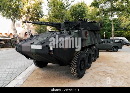 MOWAG Piranha IIIC. Veicolo blindato 8x8 per fanteria marina. Esposizione di veicoli militari. Giornata delle forze armate spagnole. Foto Stock