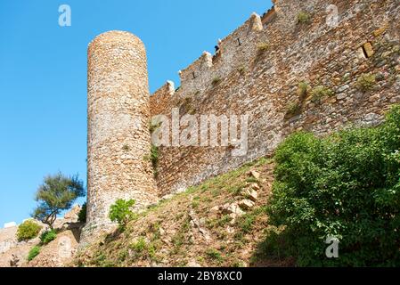 Fortezza torre in Tossa de Mar Costa Brava Spagna Foto Stock