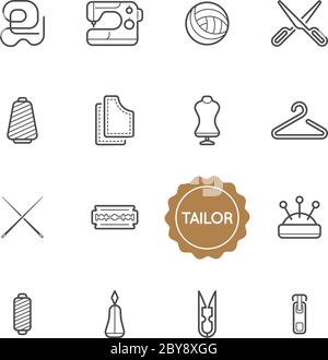 Set di elementi di illustrazione vettoriale personalizzati può essere utilizzato come logo o icona in qualità premium Illustrazione Vettoriale