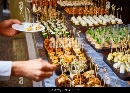 spuntini, cibo e prelibatezze molto deliziosi in vacanza Foto Stock