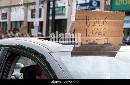 Black Lives Matter Vigil in Giamaica Plain ma, Giovedi 4 giugno 2020 Foto Stock