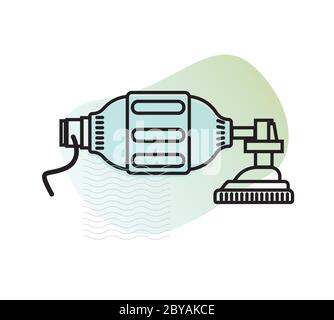 Rianimatore manuale - supporto ventilazione non invasiva - icona come file EPS 10 Illustrazione Vettoriale