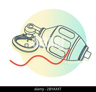 Rianimatore manuale - supporto ventilazione non invasiva - icona come file EPS 10 Illustrazione Vettoriale