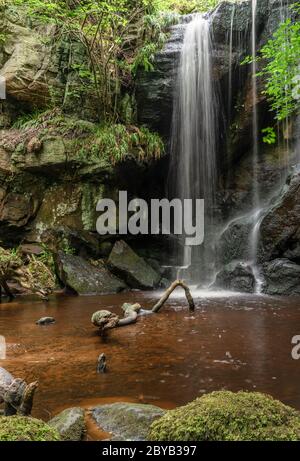 Cascata Roughting Linn (Routin Lynn), Northumberland Foto Stock