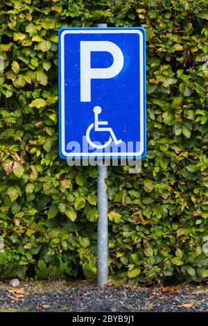 Simbolo di parcheggio per disabili Foto Stock