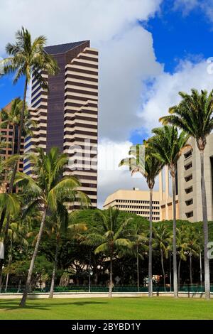 Iolani Palace Gardens, Honolulu City, Oahu Island, Hawaii, USA Foto Stock