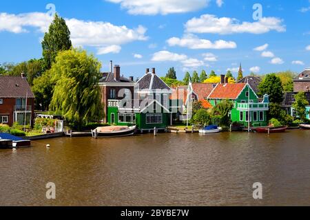 Tradizionali case olandesi a Zaanse Schans Foto Stock